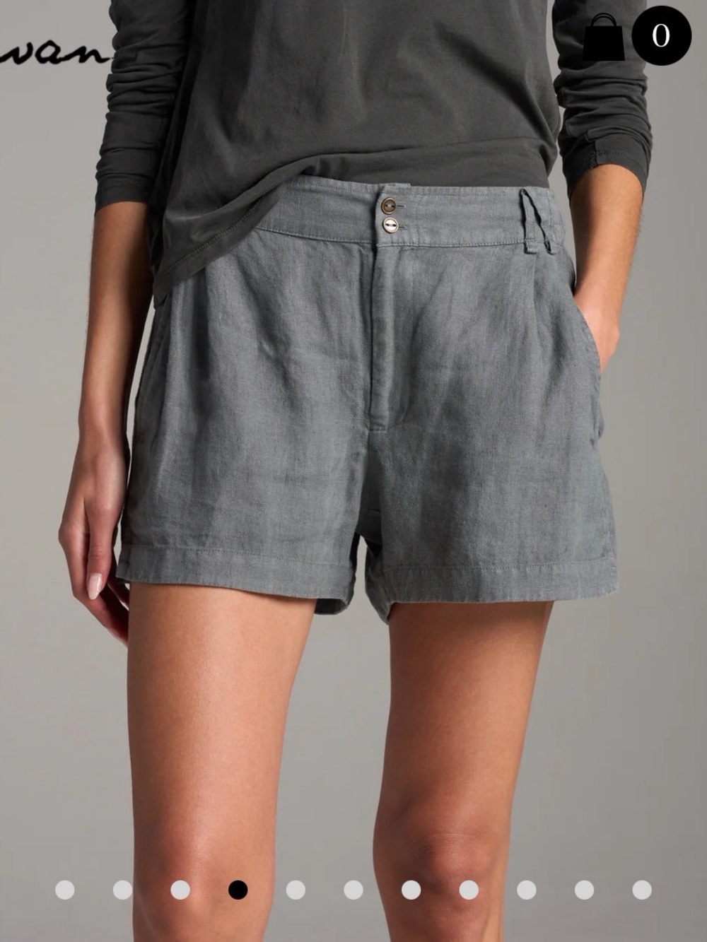 Rowan Greyson Grey Linen Blend Shorts